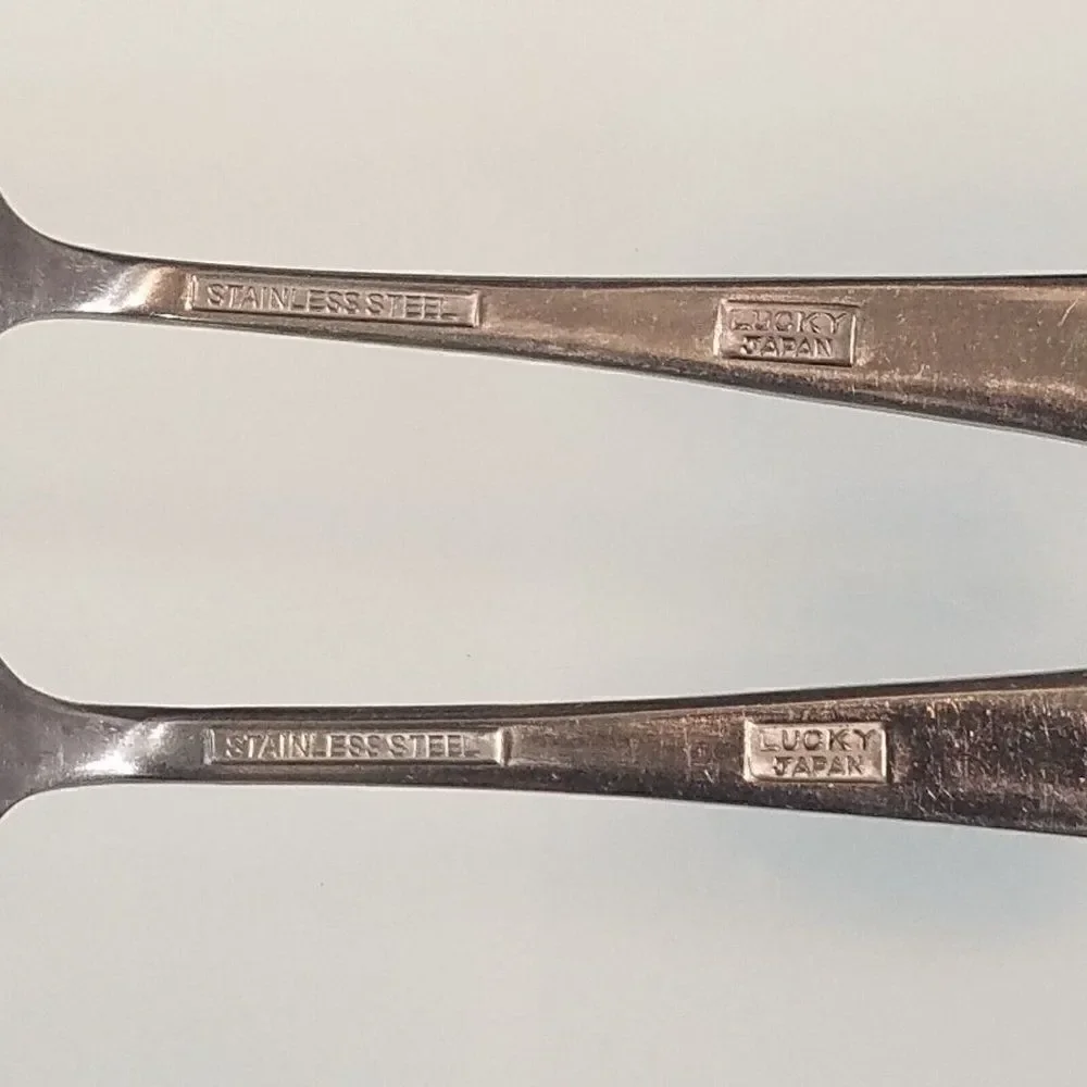2 Demitasse Spoons Vintage Stainless Steel Lucky Japan